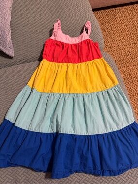 Hanna andersson rainbow block dress Girls' Multicolor Tiered Sundress